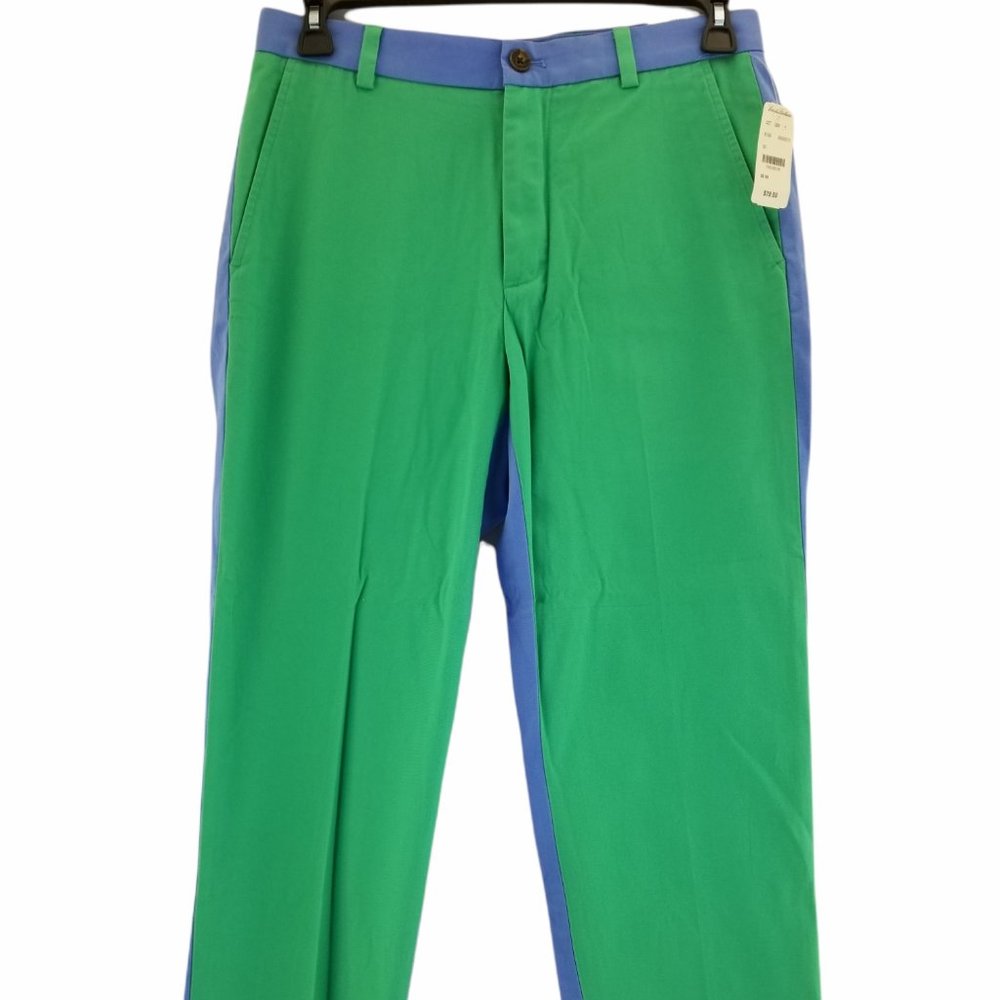 Brooks Brothers Preppy Blue Green Colorblock Chino